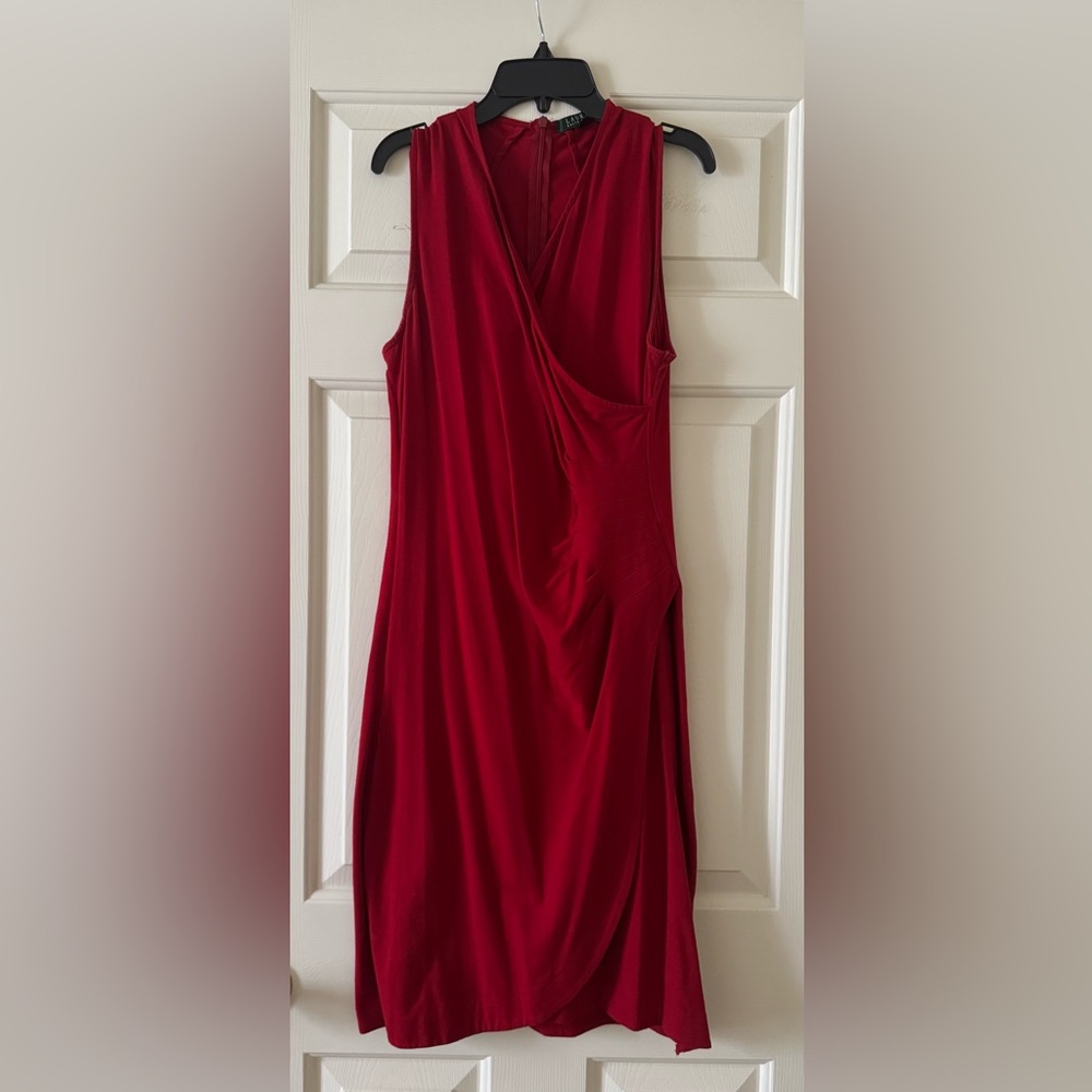 Ralph Lauren One Shoulder Scarlet Dress